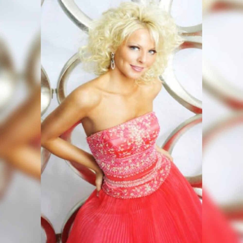 Posh Precious Knee Length Accordion Skirt Dress